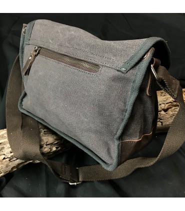 Sac goodway canvas gris et cuir