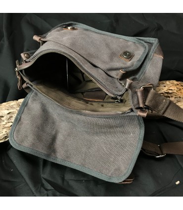 Sac goodway canvas gris et cuir