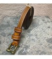 Ceinture cuir véritable beige ajustable