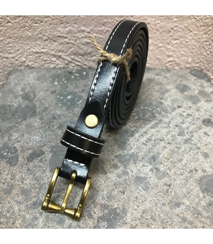 Ceinture cuir véritable noir ajustable