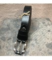 Ceinture cuir véritable noir ajustable