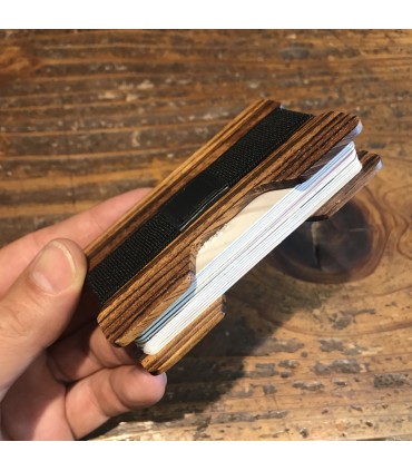 Porte carte banquaire en bois exotique