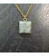 Collier en acier inoxydable doré et son pendentif Carré en Labradorite