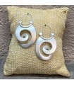 Boucles d'oreilles pendantes goutte géométrique spirale argent