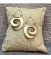 Boucles d'oreilles pendantes goutte géométrique spirale Or