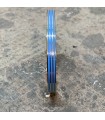 Bracelet acier inoxydable doré et émail bleu Ciel orné de lignes dorées