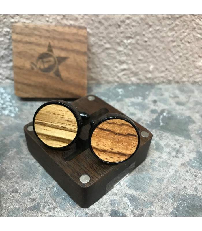 Bouton de manchette et son coffret bois