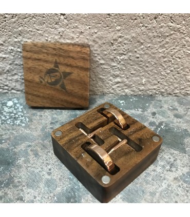 Bouton de manchette et son coffret bois