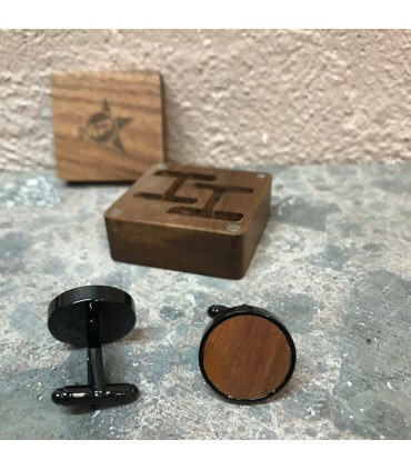 Bouton de manchette et son coffret bois