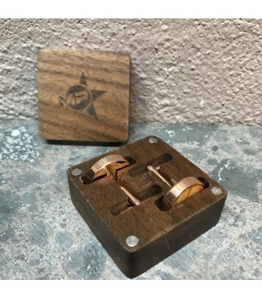 Bouton de manchette et son coffret bois