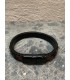 Bracelet cuir tress&eacute; plat, Bi-color noir et marron, fermoir aimant&eacute;