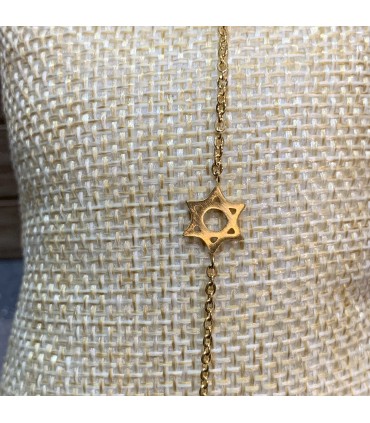 Bracelet chaine en acier inoxydable or ou argent avec son bijou d'ornement minimalisme ETOILE