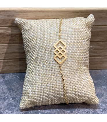 Bracelet chaine en acier inoxydable or ou argent avec son bijou d'ornement minimalisme GEOMETRIQUE