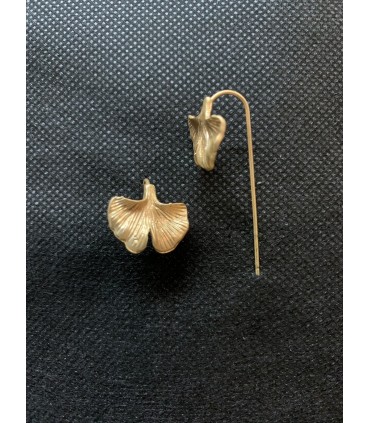 Boucles d'oreilles feuille de ginkgo or ou argent
