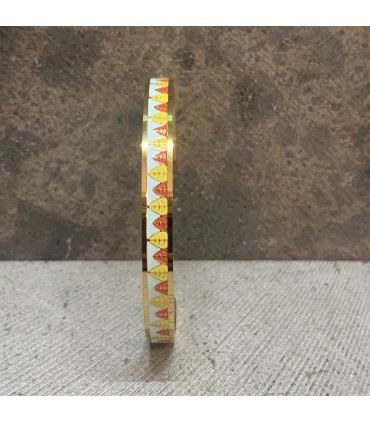 Bracelet en acier inoxydable doré et émail à motif tribal