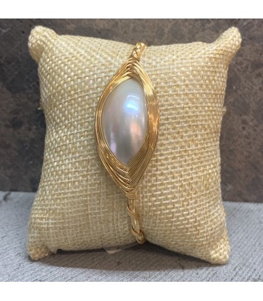 Bracelet en cuivre et perle d'eau douce