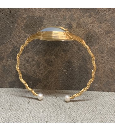 Bracelet en cuivre et perle d'eau douce