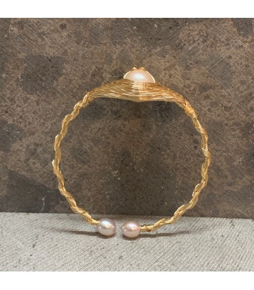Bracelet en cuivre et perle d'eau douce