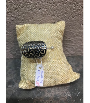 Bague fleurs de vie couleur argent 3