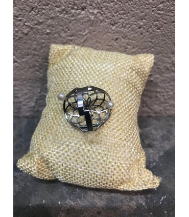 Bague fleur de vie couleur argent