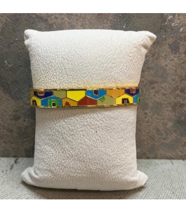 Bracelet ovale en acier couleur or