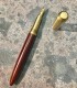 stylo plume en mopani rouge ouvert