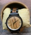 Montre en bois de zebra et ébène, bracelet bois