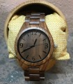 Montre en bois de noyer, bracelet bois