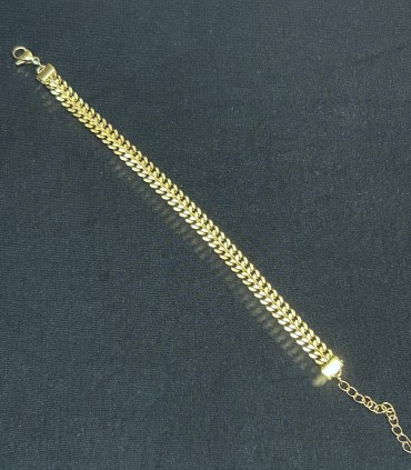 Bracelet gourmette double étendu