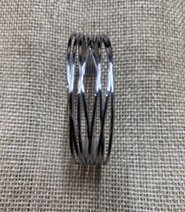 Bracelet manchette multi-rangs fils Dorés croisés ouvert en acier inoxydable intemporel