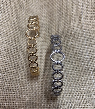 Bracelet Jonc oval minimaliste en acier inoxydable ajustable