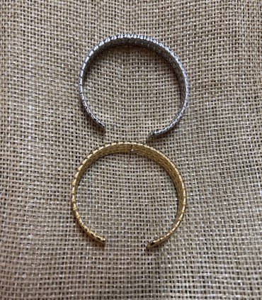 Bracelet Jonc épi de blé double en acier inoxydable ajustable