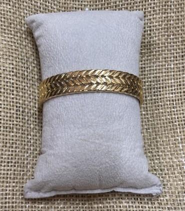 Bracelet Jonc épi de blé double en acier inoxydable ajustable