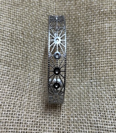 Bracelet manchette SOLEIL Dorée ouvert en acier inoxydable intemporel et ajustable