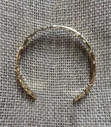 Bracelet manchette Etoilée Dorée ouvert en acier inoxydable intemporel et ajustable