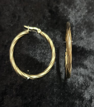 Boucles d'oreilles Créoles torsadées en acier inoxydable 40mm