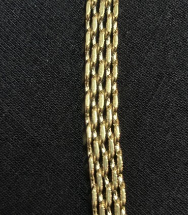 Bracelet Manchette en acier inoxydable à maillons souples tissés de type maille Milanaise