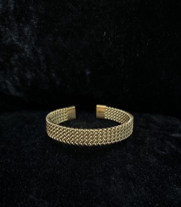 Bracelet Jonc ouvert en acier inoxydable tressé