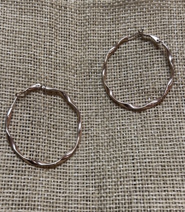 Boucles d'oreilles Créoles torsadées en acier inoxydable 53 mm