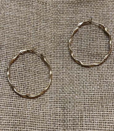 Boucles d'oreilles Créoles torsadées en acier inoxydable 53 mm