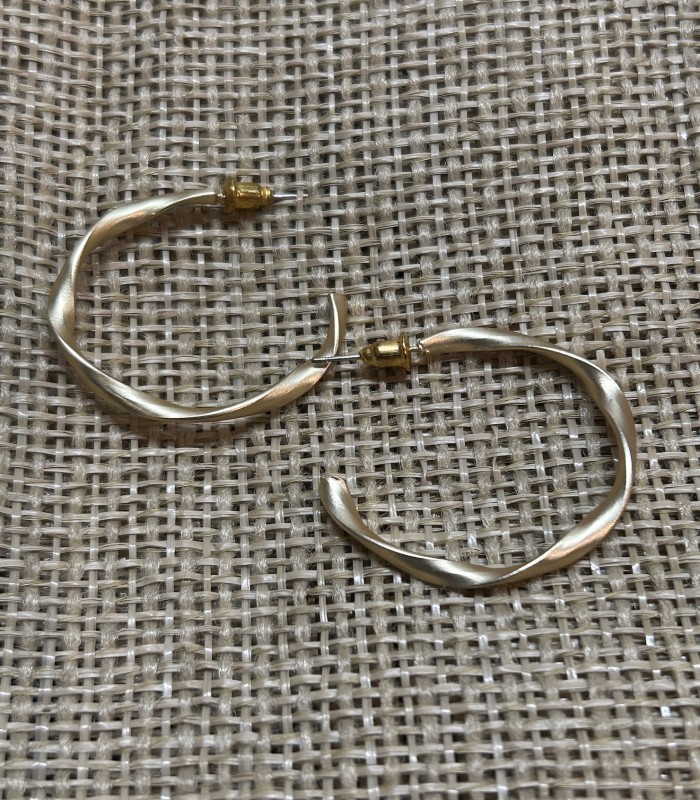 Boucles d'oreilles Créoles ouvertes torsadées en acier inoxydable doré 23 mm