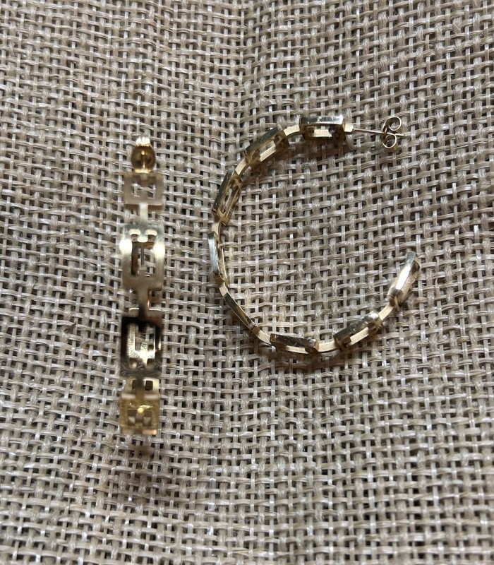 Boucles d'oreilles Créoles ouvertes minimalistes en acier inoxydable doré 45 mm