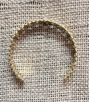 Bracelet ajustable couleur or dessin floral