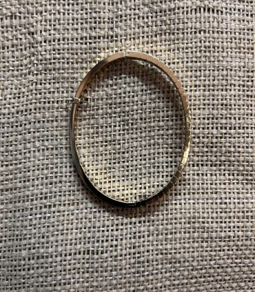 Bracelet oval en acier inoxydable Or strié