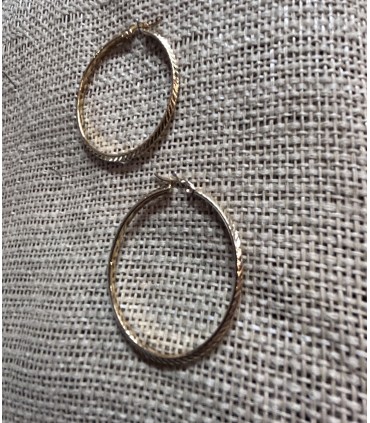 Boucles d'oreilles Créoles striées 40mm
