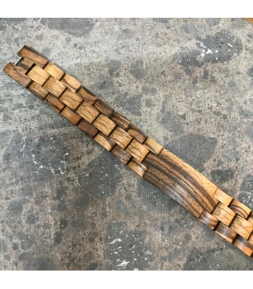 Bracelet bois exotique ajustable fermoir stainless