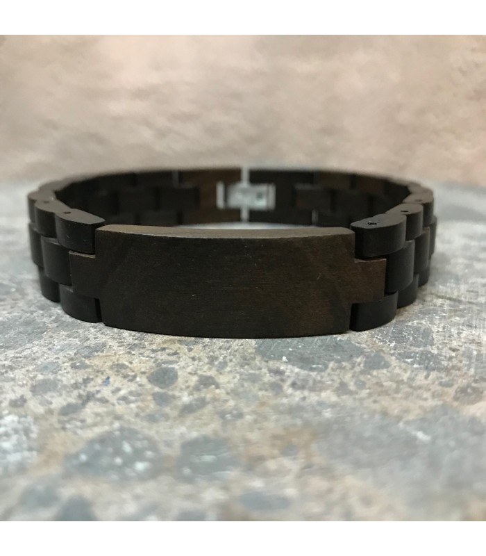 Bracelet bois exotique ajustable fermoir stainless