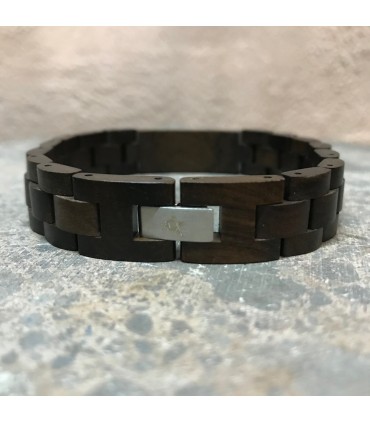 Bracelet bois exotique ajustable fermoir stainless