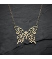 Collier en acier inoxydable minimaliste Papillon façon Origami, Bijou géométrique