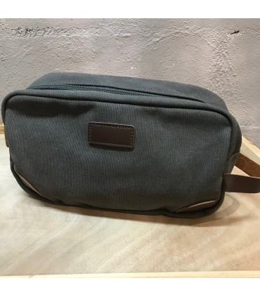 Trousse de toilette canvas cuir